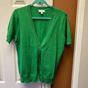 Denim&Co Vivid Green Button-Up Cardigan